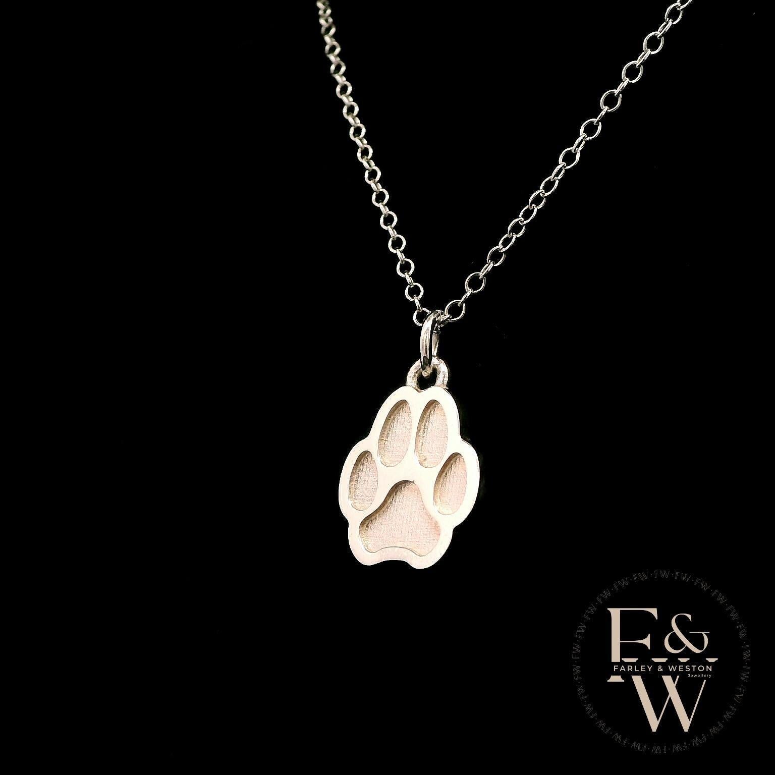Charming Silver Paw-Print Pendant