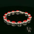 Sterling Silver Oval Red Coral Bracelet