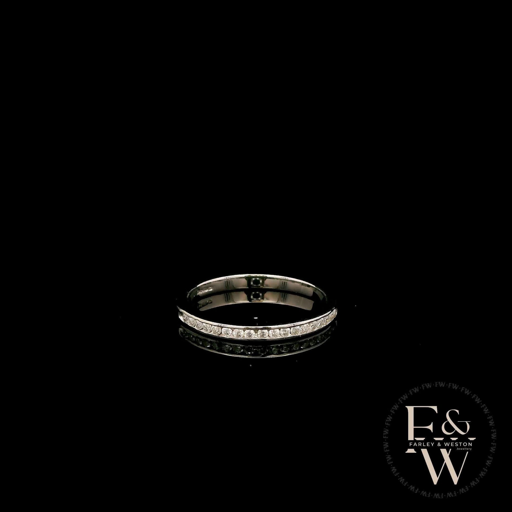 9ct White Gold Channel Set Lab-Grown Diamond Half-Eternity Ring