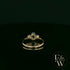Lab Grown Aqua and Diamond 9ct Yellow Trilogy Ring