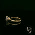 9ct Yellow Gold White Moissanite Single Stone with Bezel Set Head Ring