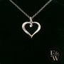 9ct White Gold Small Plain Heart Pendant