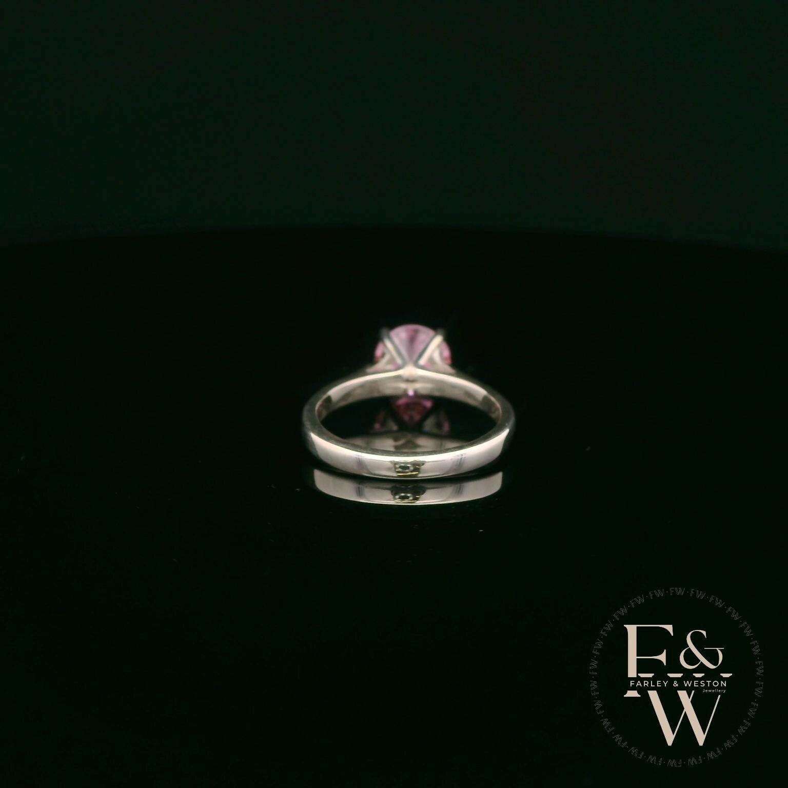 Sterling Silver Pink CZ Solitaire Ring
