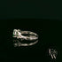 Celtic Patterned 9ct White Gold Emerald CZ Single Stone Ring