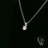 9ct White Gold & Solitaire Moissanite Pendant