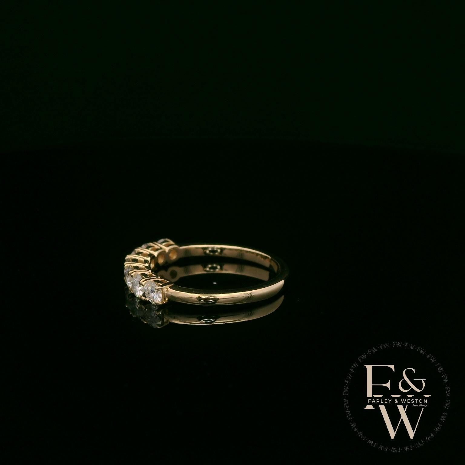 Moissanite & 9ct Yellow Gold Half-Eternity Ring