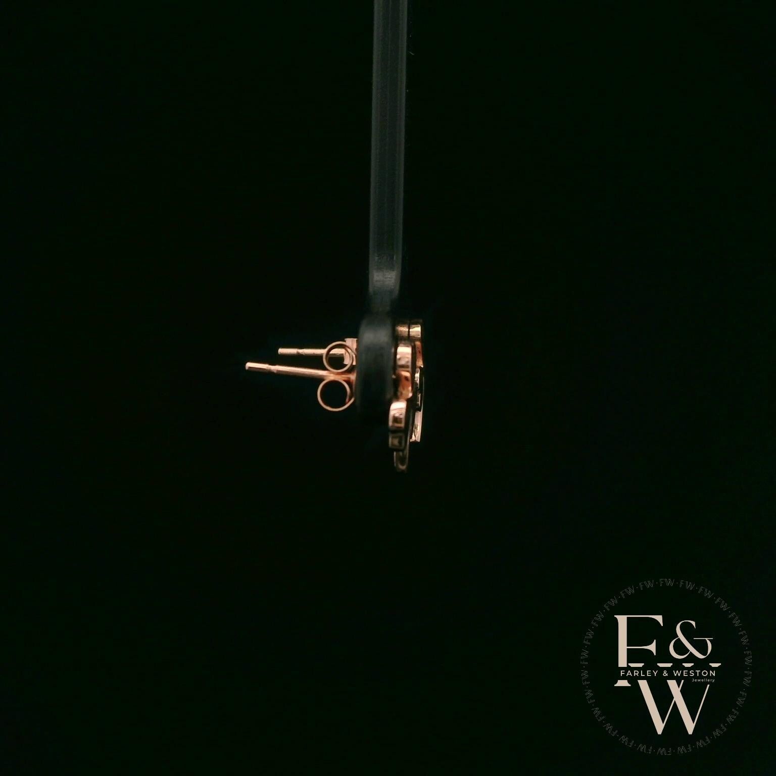 3 Leaf Clover 9ct Rose Gold Studs