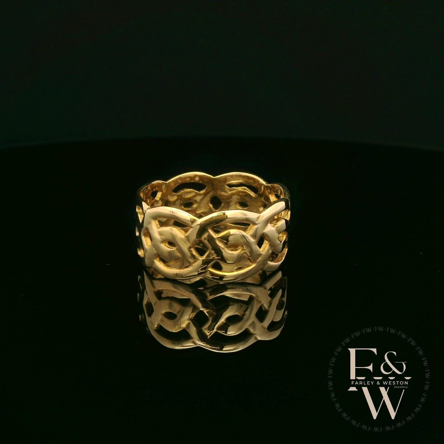 9ct Yellow Gold Fully-Woven Design Band Ring