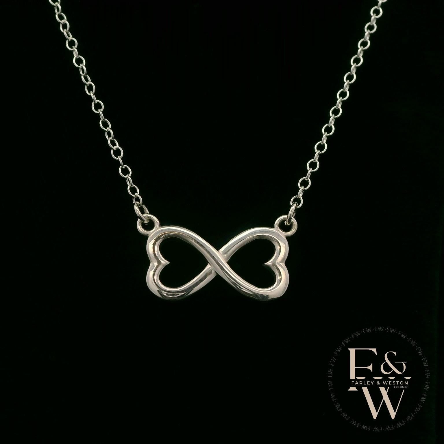 Silver Infinity Heart Charm Pendant