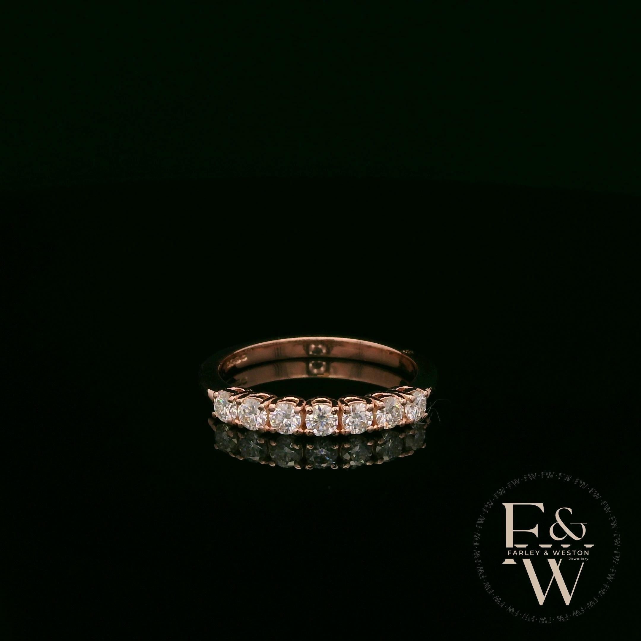 9ct Rose Gold Diamond Half Eternity Ring