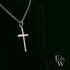 9ct White Gold Small Plain Cross Pendant