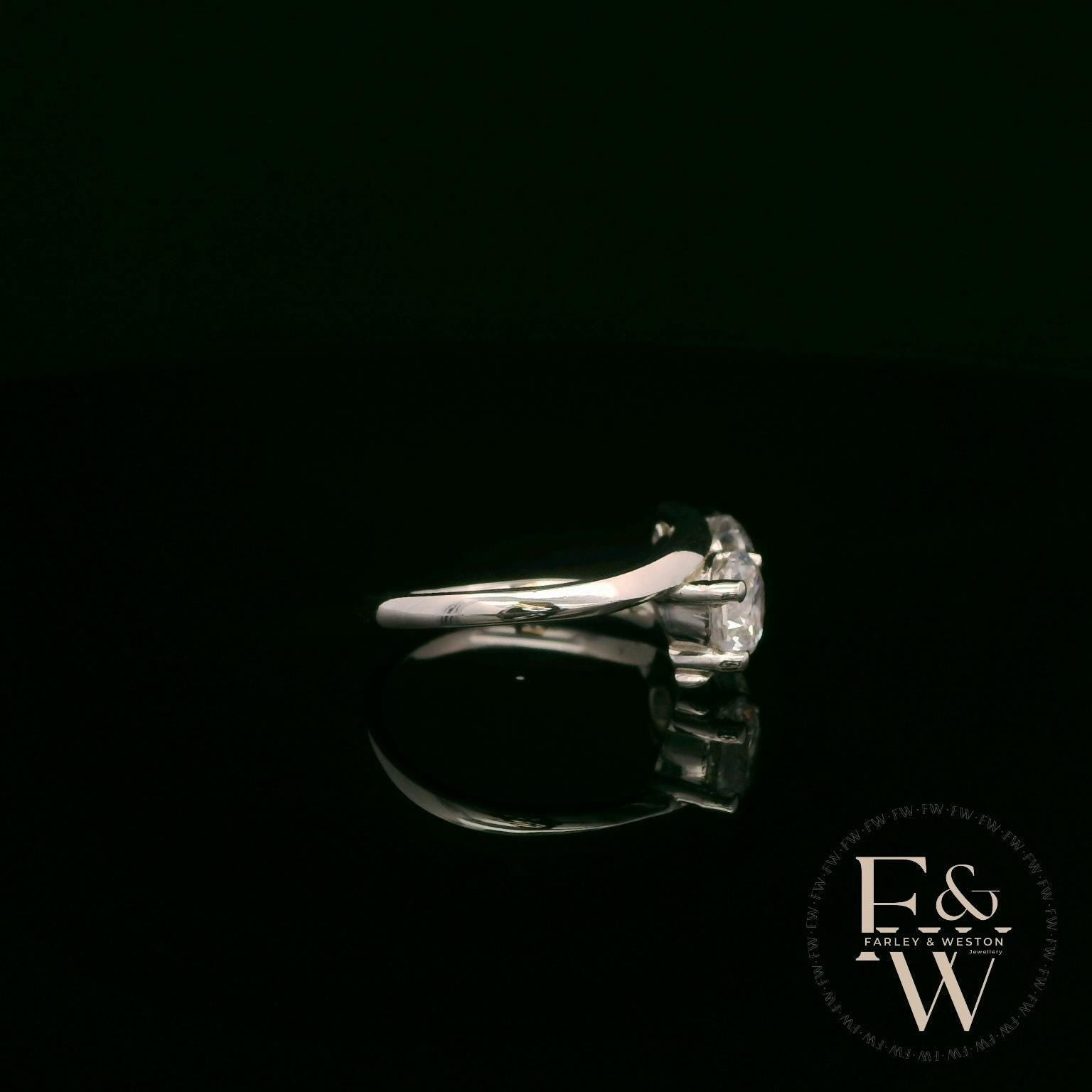 Double Moissanite & 9ct White Gold Ring