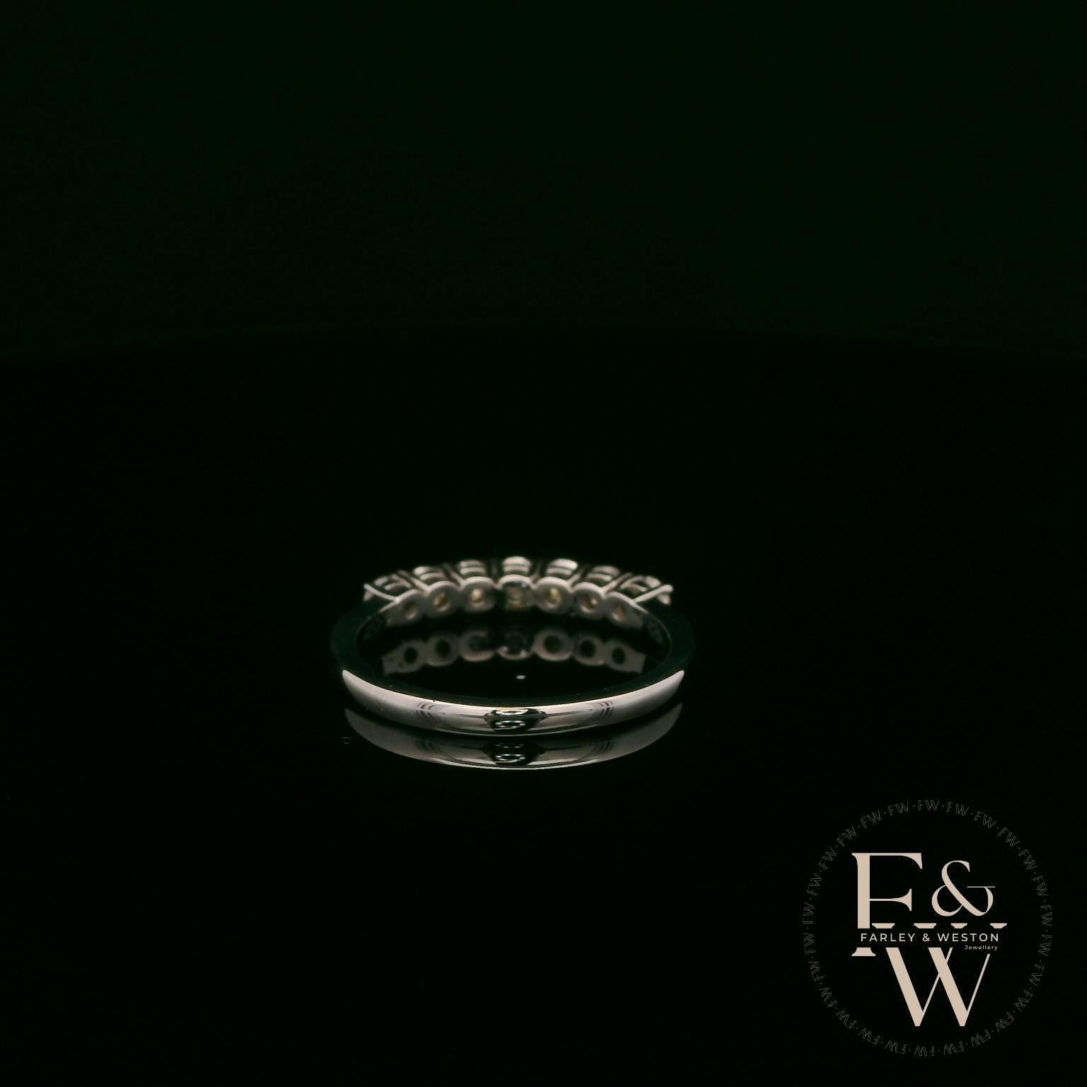 Moissanite & 9ct White Gold Half-Eternity Ring
