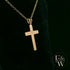 9ct Yellow Gold White Moissanite Stone Set Cross Pendant