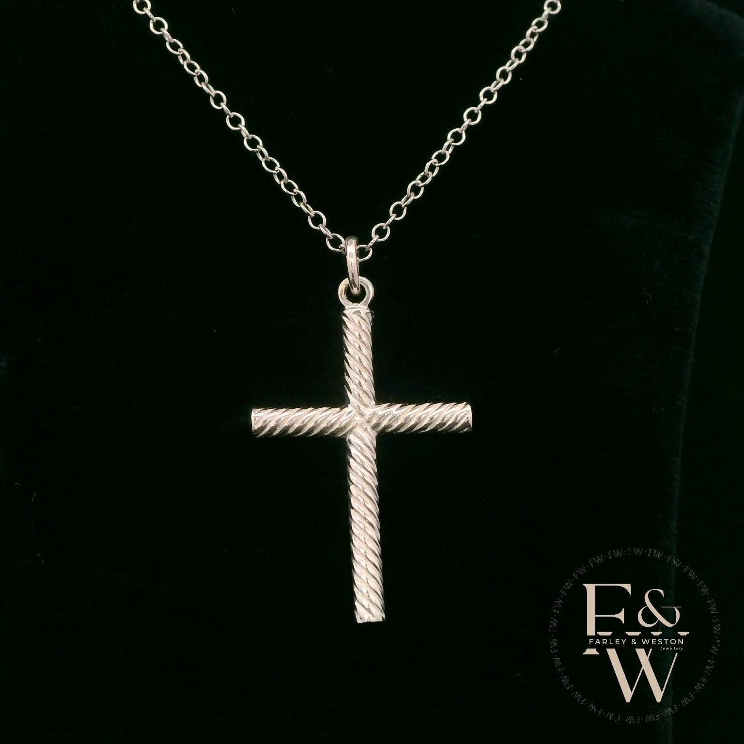 Silver Twisted-Cross Pendant