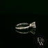 9ct White Gold White Moissanite Single Stone with Bezel Set Head Ring