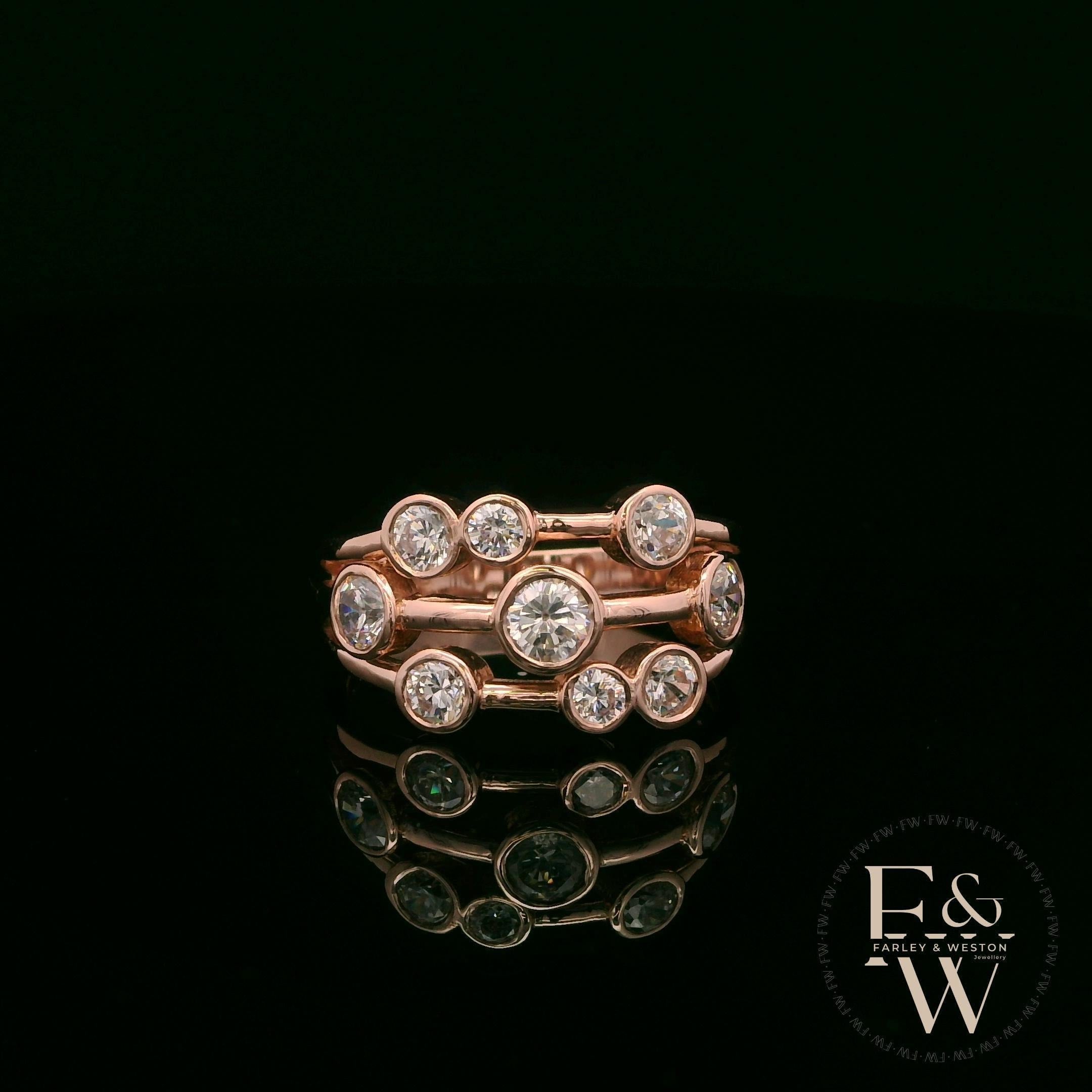 Lab Grown Diamond 9ct Rose Gold Raindance Ring