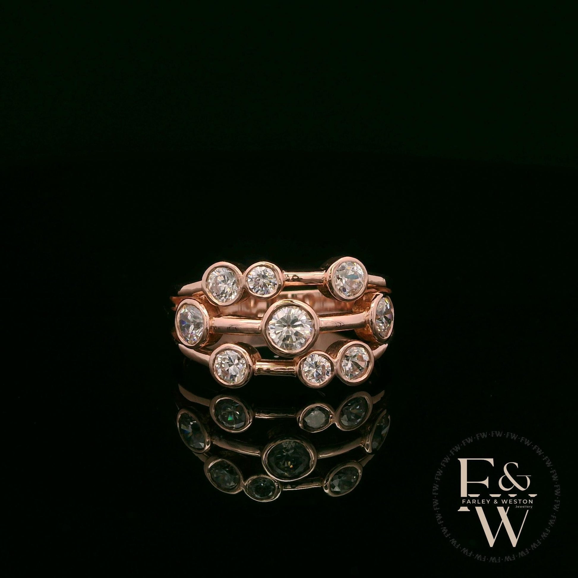 Lab Grown Diamond 9ct Rose Gold Raindance Ring