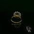 18ct White and Yellow Gold Oval-Cut Tanzanite & Diamond Halo Ring