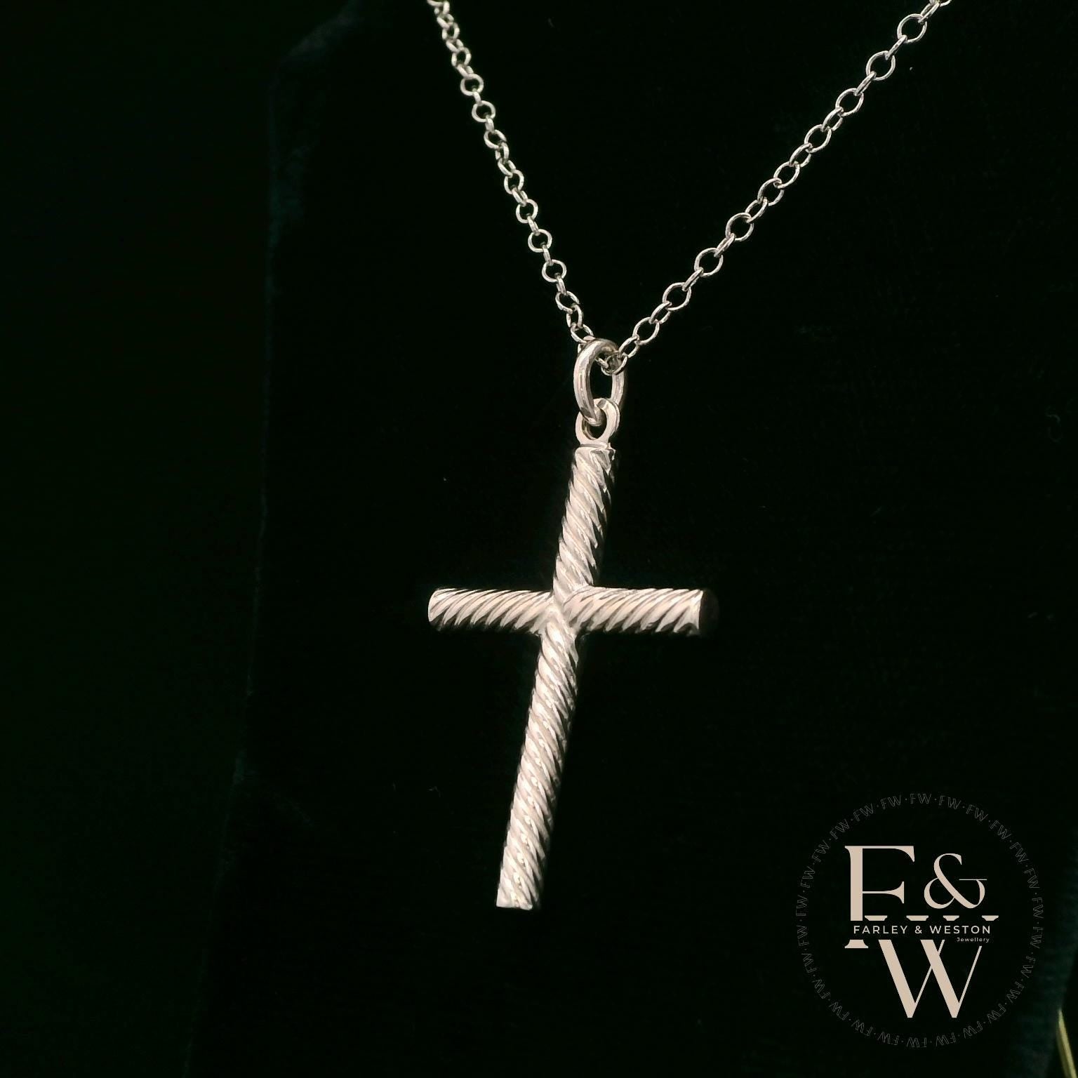 Silver Twisted-Cross Pendant