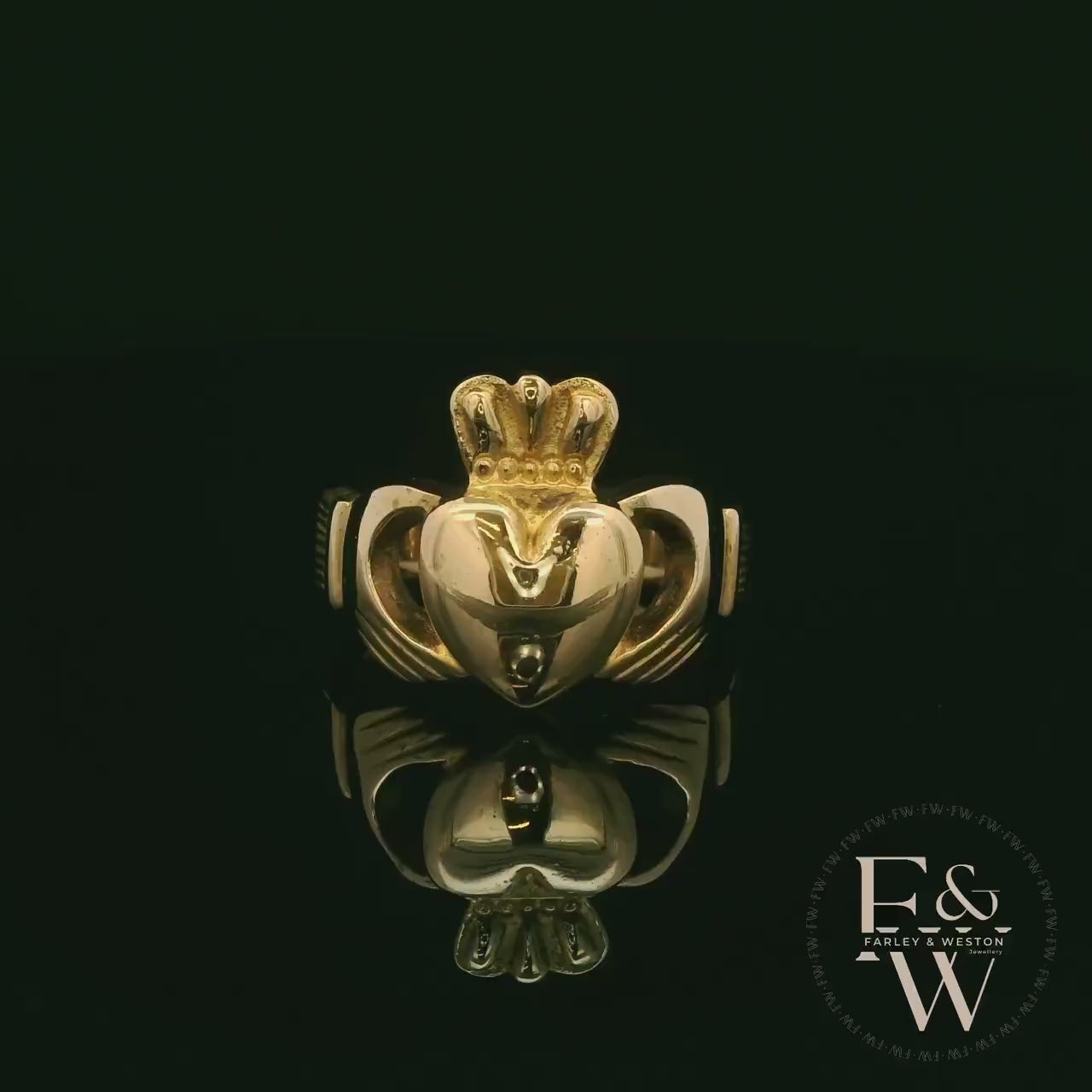 9ct Yellow Gold Claddagh Ring: Heritage Jewellery