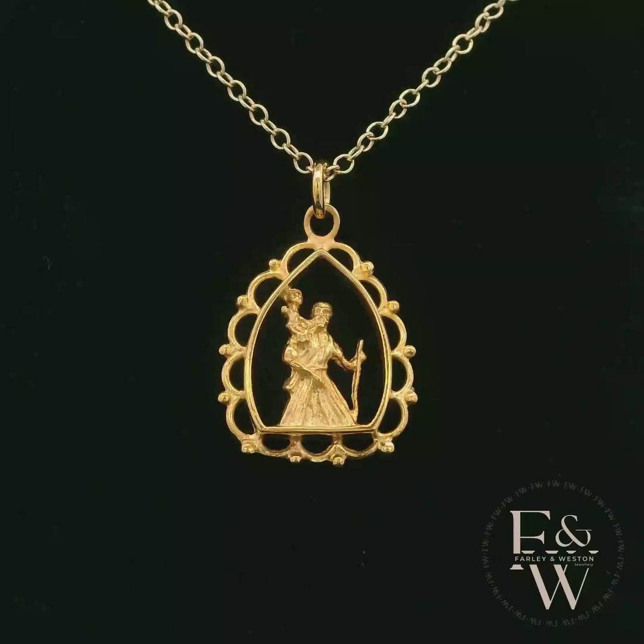 9ct Yellow Gold Saint Christopher Pendant