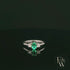 Lab-Grown Emerald and Diamond 9ct White Gold Trilogy Ring