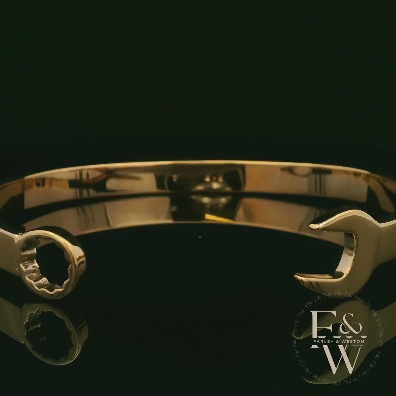 Spanner Bangle Heavy Handmade 9ct Gold 36g UK Hallmarked BL449