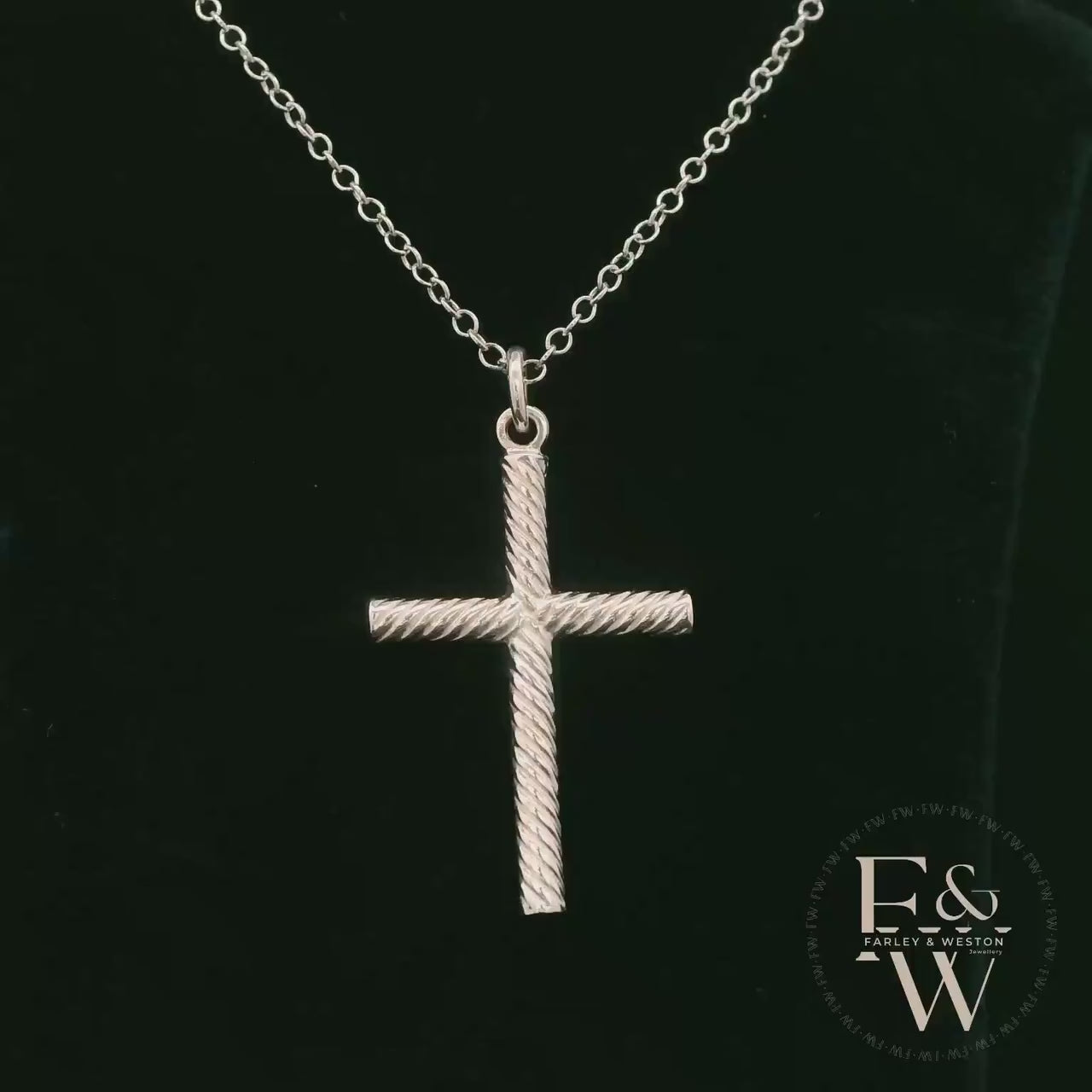 Silver Twisted-Cross Pendant