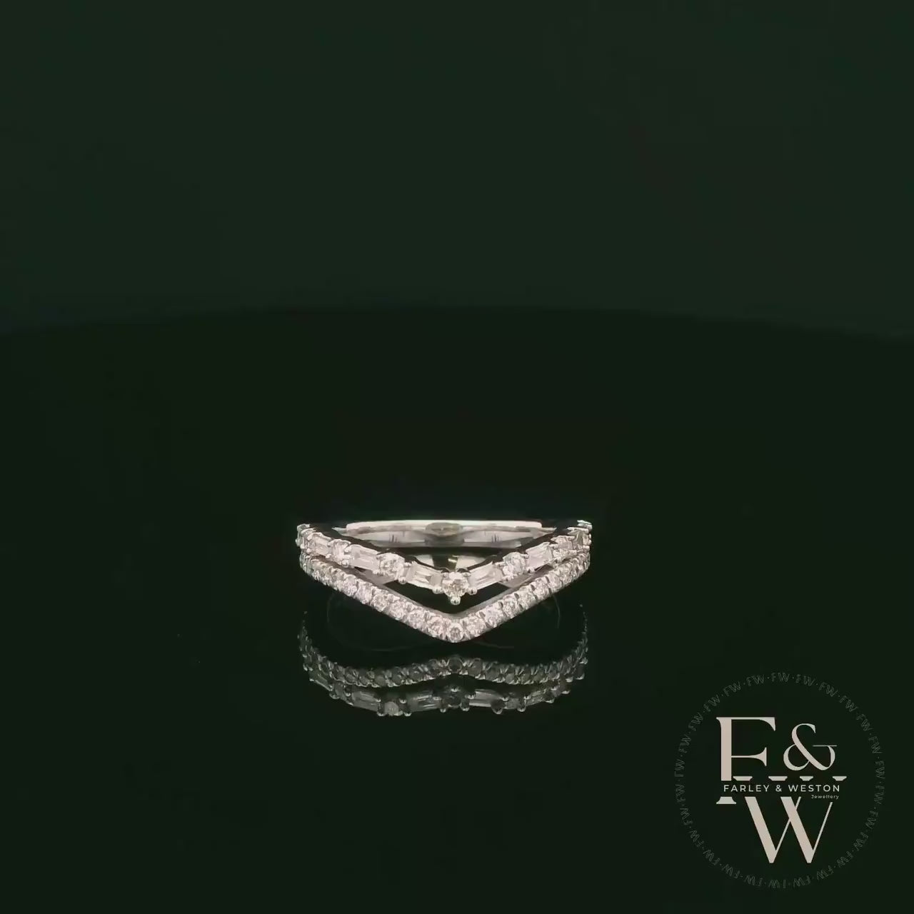 18ct White Gold Baguette-Cut Diamond Band Ring
