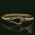 Twist Bangle Handmade Stone set 9ct Gold 15g UK Hallmarked