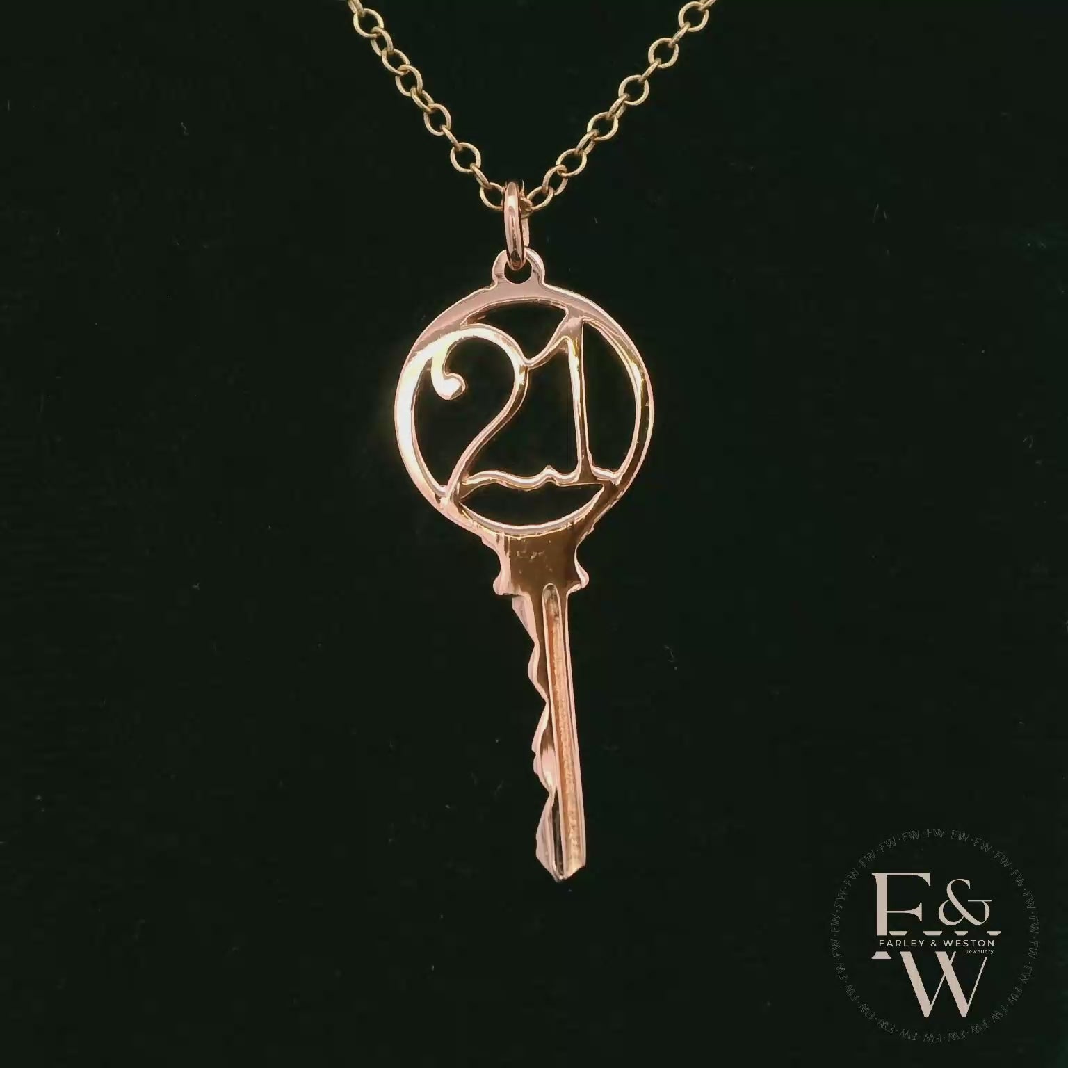 9ct Rose Gold 21 Key to the Door Pendant