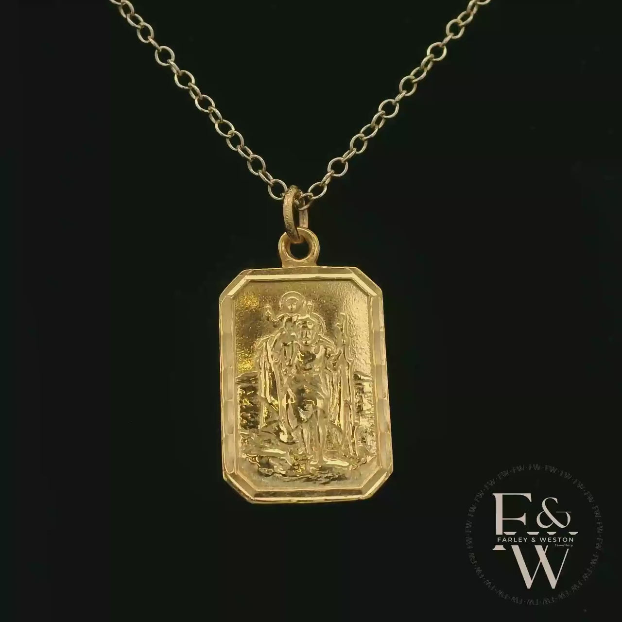 9ct Yellow Gold Saint Christopher Pendant