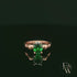 9ct Rose Gold Skull Shoulder Emerald CZ Solitaire Ring