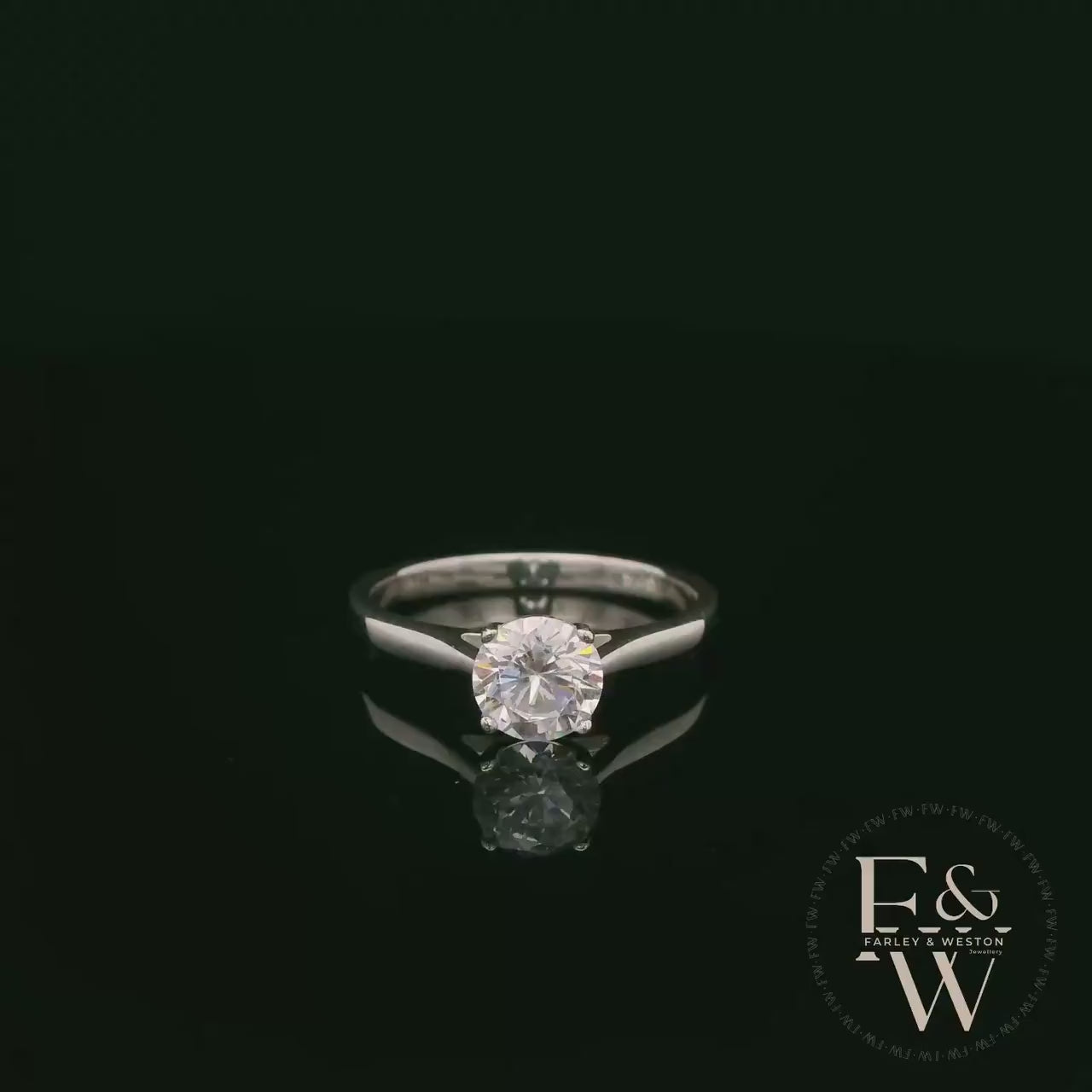 Solitaire Mossanite & Silver Engagement Ring