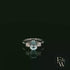 Lab-Grown Aqua and Diamond 9ct White Gold Trilogy Ring