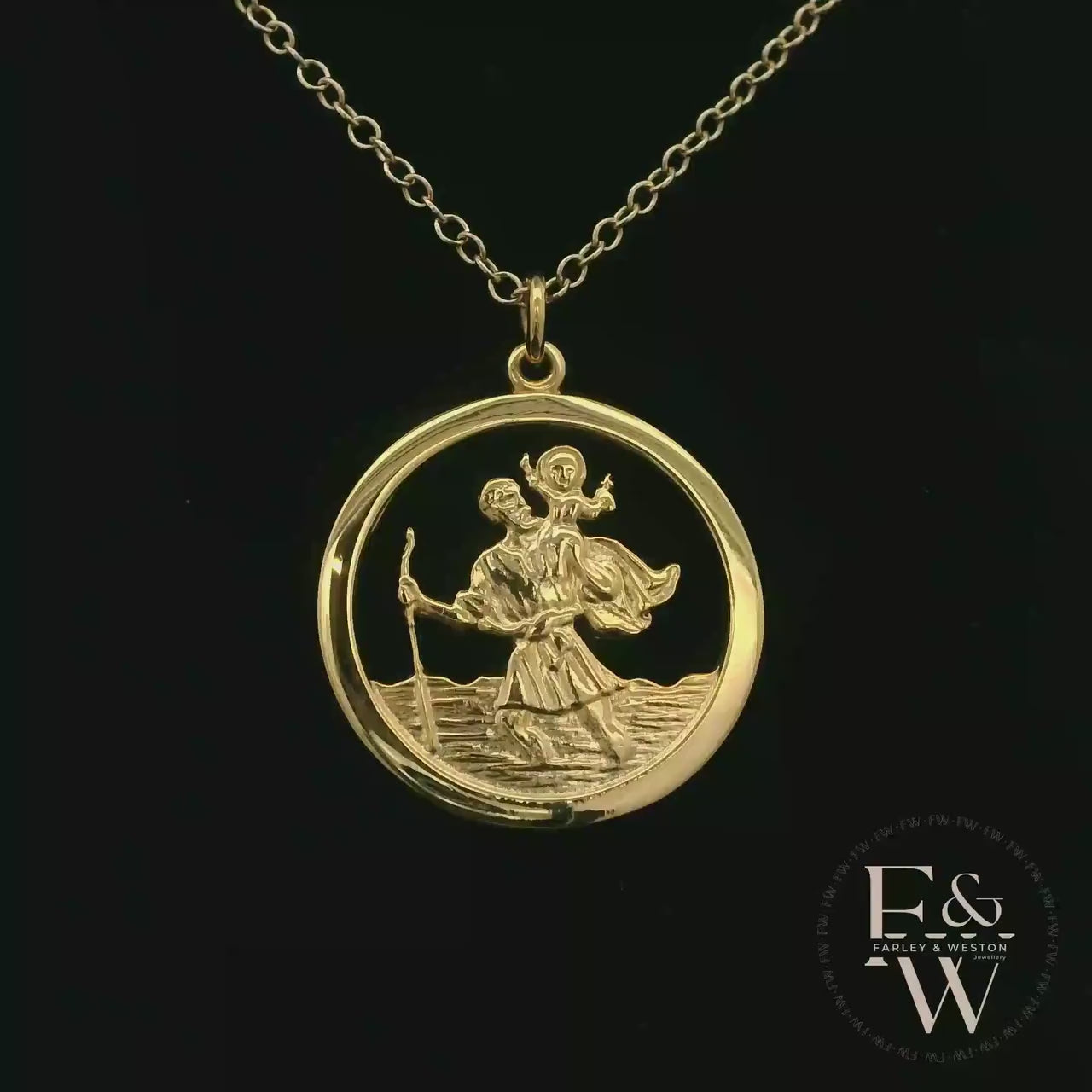 9ct Yellow Gold Saint Christopher Pendant