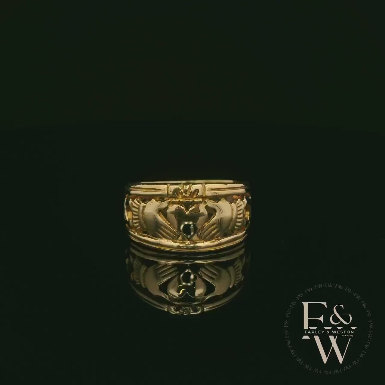 9ct Yellow Gold Claddagh Band Ring