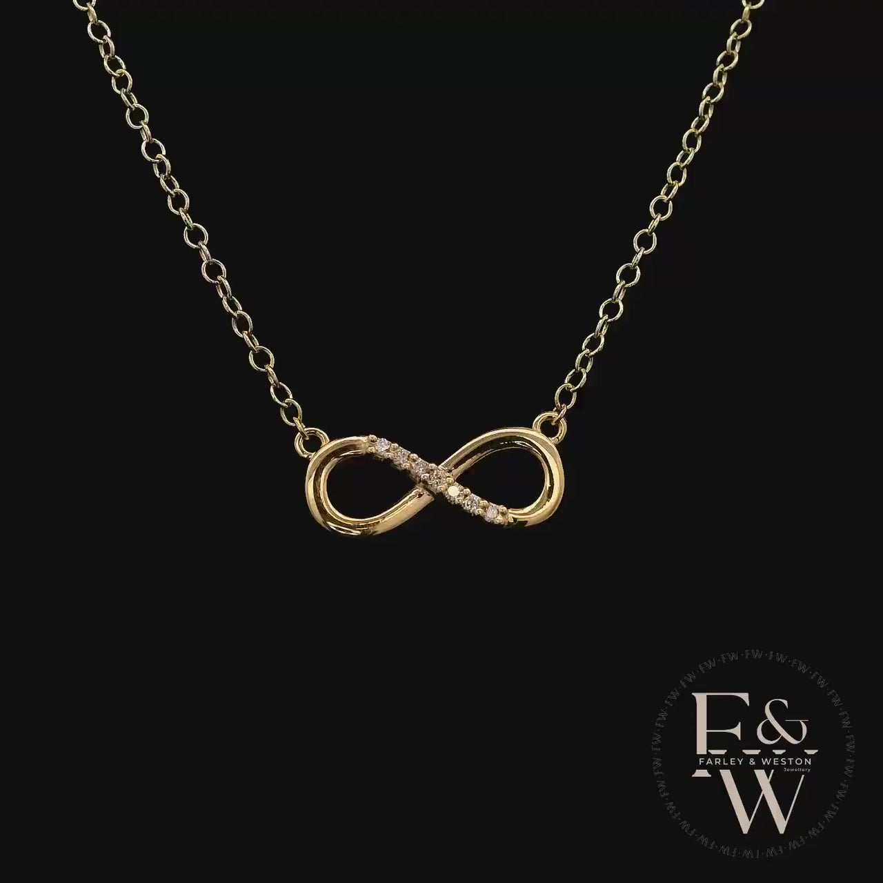 9ct Yellow Gold Infinity Moissanite Pendant