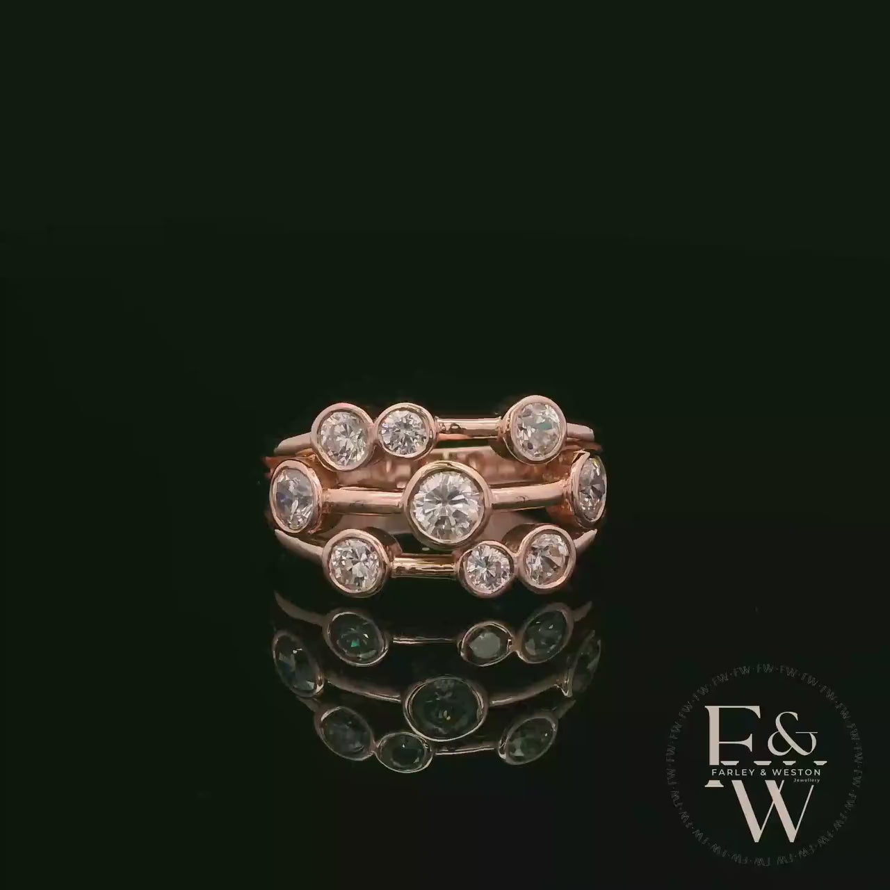 Lab Grown Diamond 9ct Rose Gold Raindance Ring