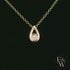 9ct Yellow Gold Peardrop White Moissanite Necklace