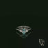 Lab-Grown Aqua and Diamond 9ct White Gold Trilogy Ring