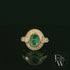 18ct Yellow Gold Oval-Cut Emerald & Diamond Vintage Ring