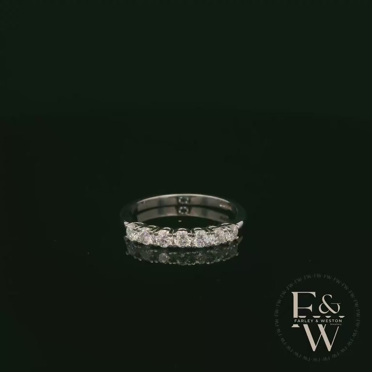 9ct White Gold Diamond Half Eternity Ring
