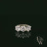 9ct White Gold & Three Stone Moissanite Ring