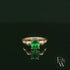 9ct Yellow Gold Skull Shoulder Emerald CZ Solitaire Ring
