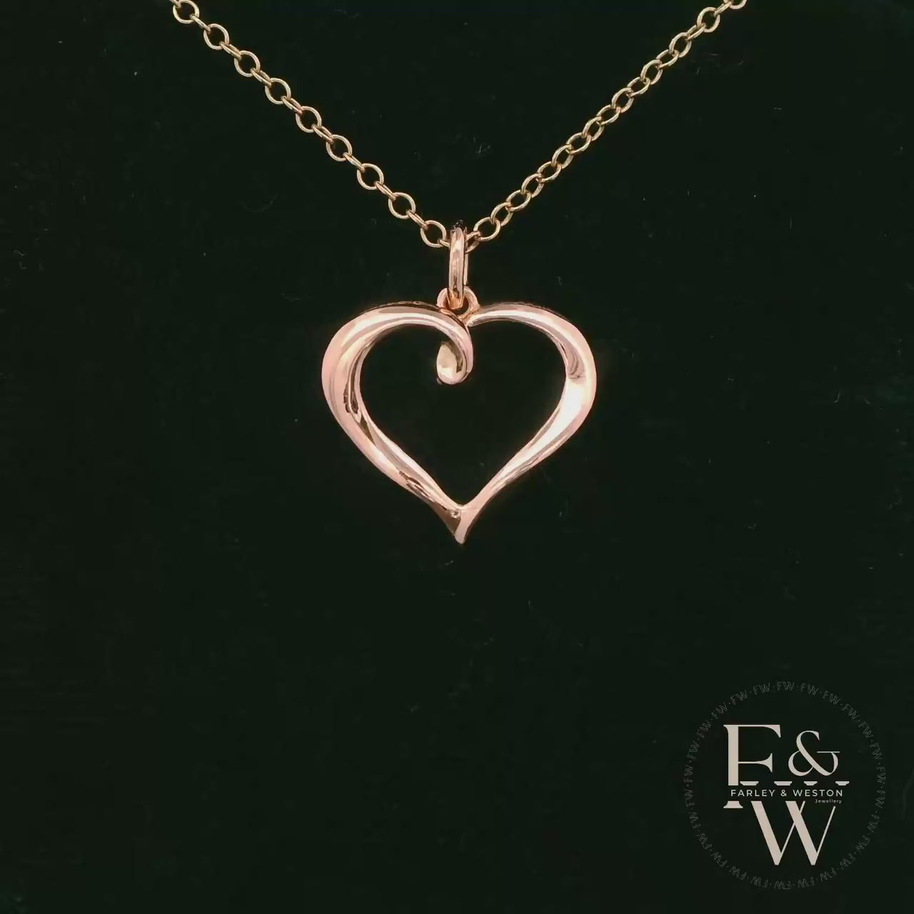 9ct Rose Gold Small Plain Heart Pendant