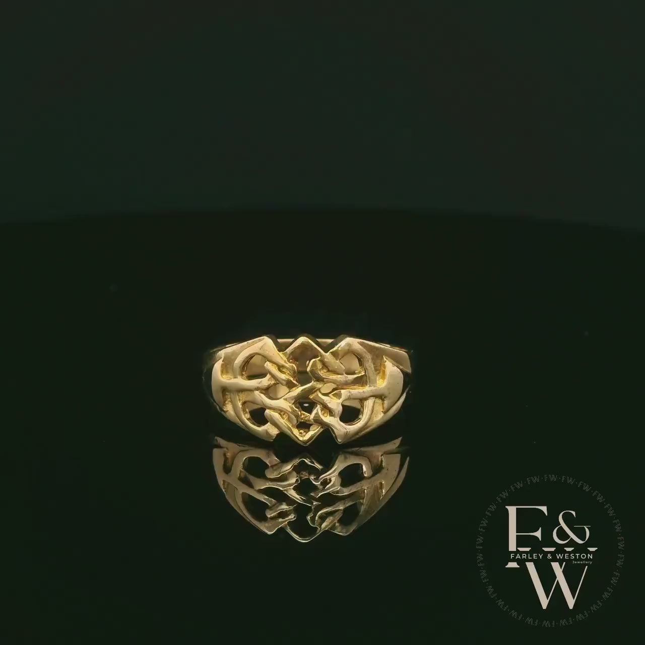 9ct Yellow Gold Intricate Gold Celtic Ring