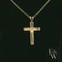 9ct Yellow Gold White Moissanite Stone Set Cross Pendant