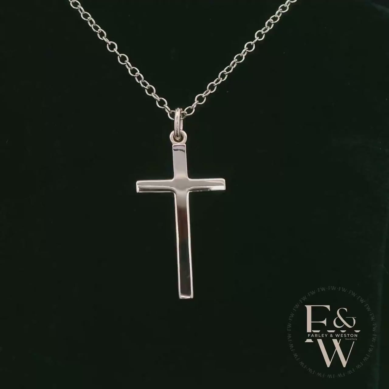 9ct White Gold Cross Pendant
